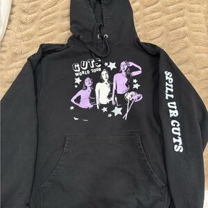 Olivia Rodrigo Black concert merch Hoodie Sz small spill your guts tour